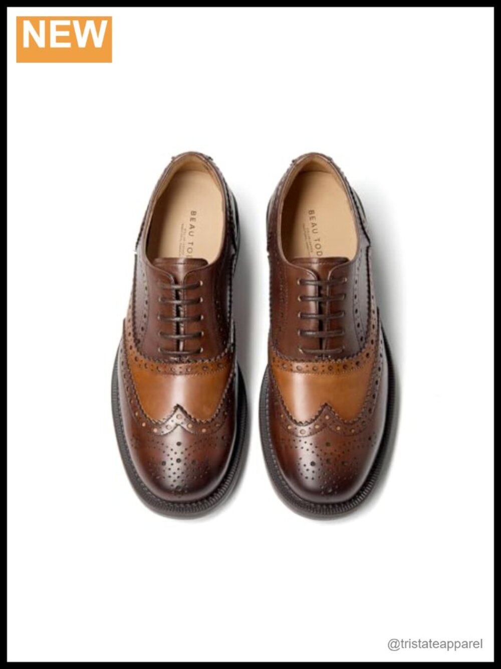 Genuine Leather Wingtip Brogue Oxfords Dress Shoes Cushioned Lace-Up